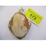 A 9ct gold framed cameo brooch, total weight 15.9g