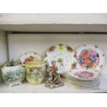 A quantity of ceramics to include a Royal Albert Old Country Roses plate clock and biscuit barrels