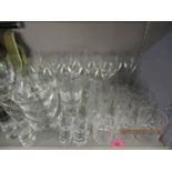 Stuart Crystal tumblers, cut glass drinking vessels, modern wine glasses and mixed glassware, and