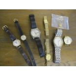 A collection of mixed wristwatches to include a 9ct gold backed ladies Avia wristwatch