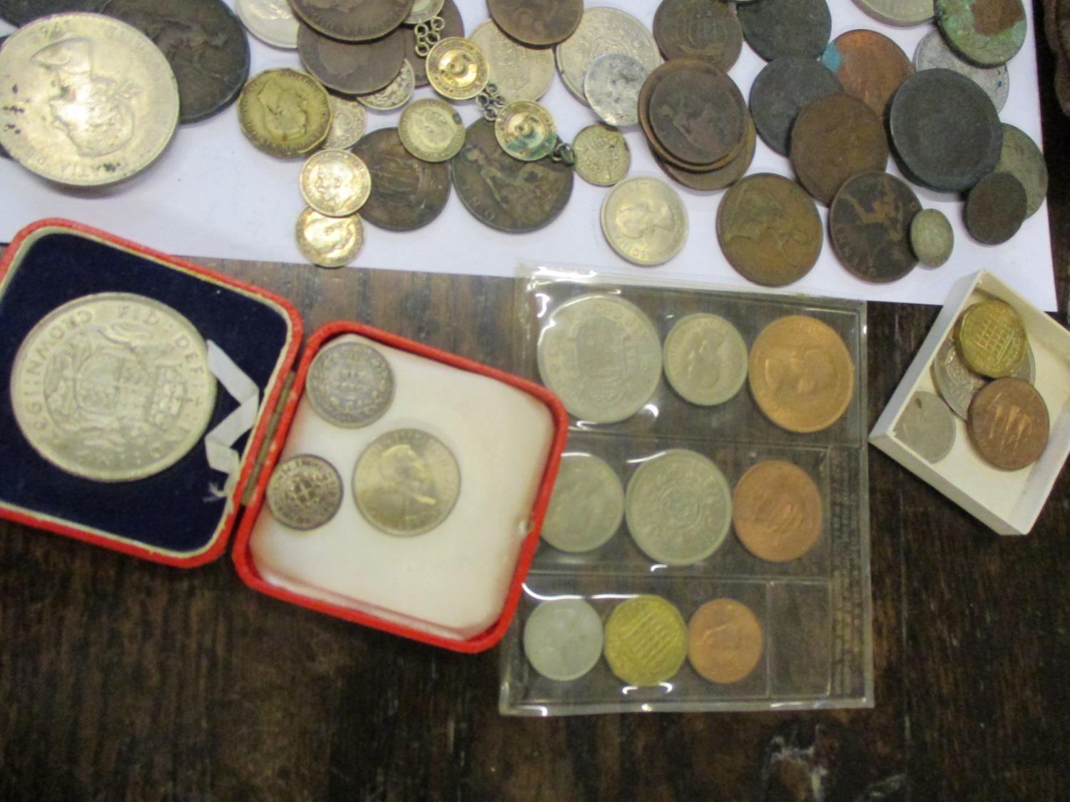Mixed coins to include a cartwheel penny and silver British coins, pre 1900s - Image 3 of 4