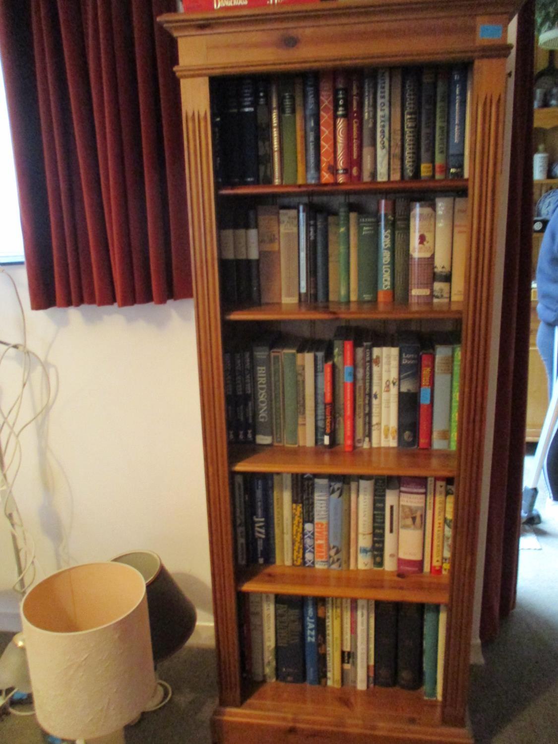 A small quantity of miscellaneous pine furniture to include a tall bookcase with fluted columns - Image 3 of 4