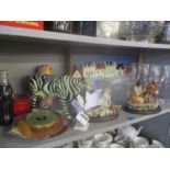 A mixed lot to include a Hazle Collectors Club display, glassware, Country Artists ornaments and