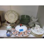 A Coalport part tea service an mixed ceramics, together with a Wedgwood blue Japserware table
