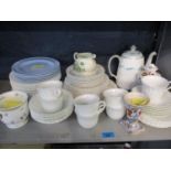 Wedgwood Candlelight bone china, a Floris bone china jar with lid, a Minton coffee pot, Royal