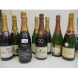 Nine bottles of Champagne by mixed producers to include Laurent Perrier & Lanson Location 11.4