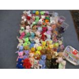 A large quantity of Beanie Babies approximately sixty-one, together with accessories and McDonald'