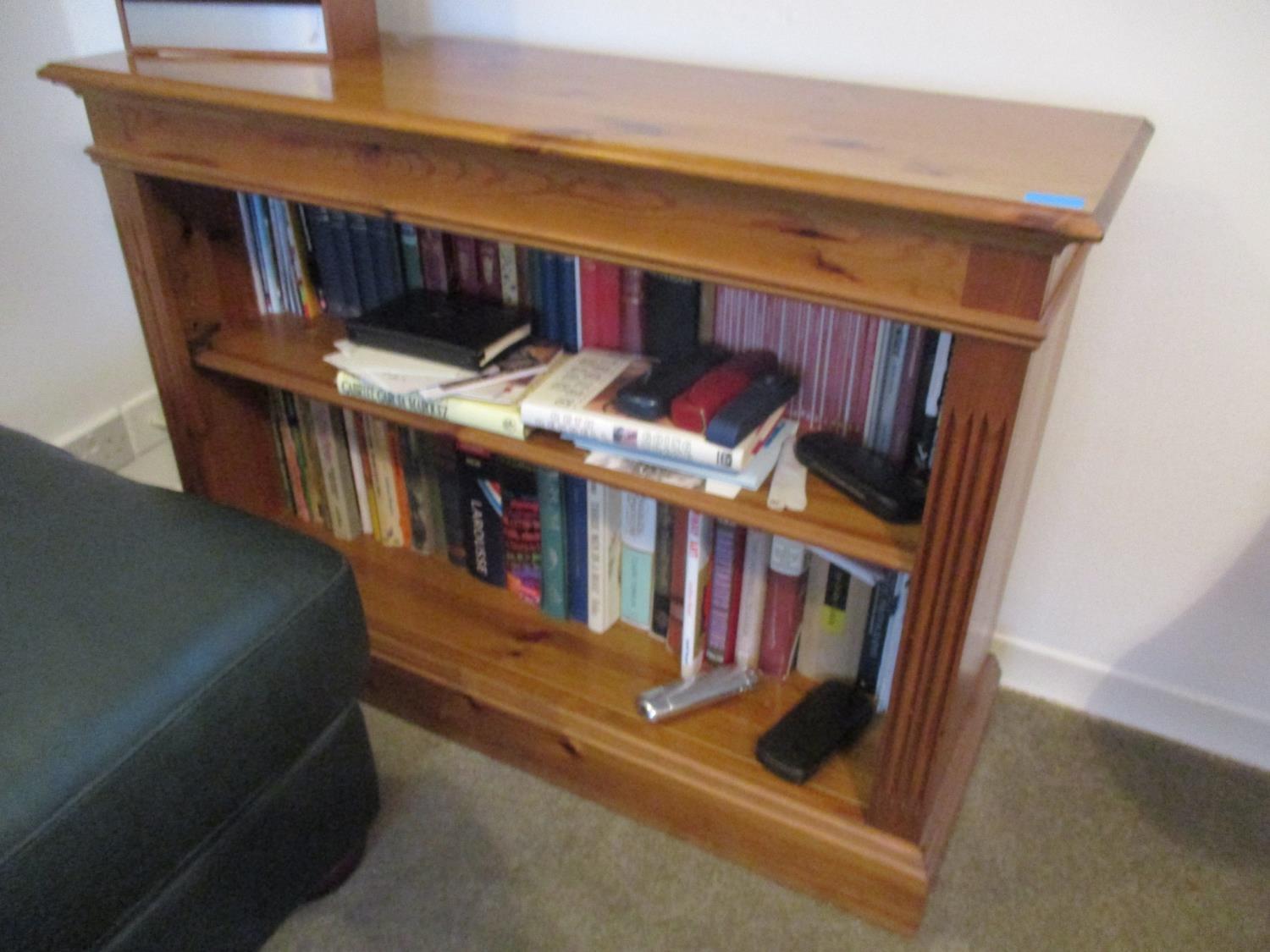 A small quantity of miscellaneous pine furniture to include a tall bookcase with fluted columns - Image 4 of 4
