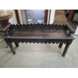 A Victorian carved oak window seat, 24 1/2" x 47" x 11 5/8"