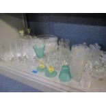 A quantity of mid 20th century household glassware to include mixed decanter stoppers, together with
