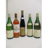 Five bottles to include three bottles of Montrachet Chassange, Ropiteau Freres, a bottle of