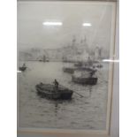 Rowland Langmaid - Embankment an engraving, 7 1/2" x 10 1/2", signed lower right hand corner