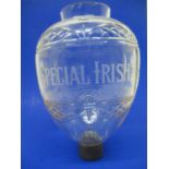 A Victorian glass optic 'Special Irish', with etched and cut decoration, 12" h Location 2.2