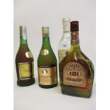 Three bottles of Brandy to include D Campeny, Napoleon Brand and one bottle of Bacardi