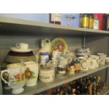 A mixed lot to include Coronation mugs, Celtic pottery bowl, Doulton character jug and other items