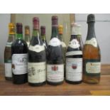 Ten bottles to include two bottles of Jean Pabiot, Puilly Fume 1987, a bottle of Redwood Valley