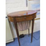 Victorian mahogany inlaid ladies work/sewing table, 28 1/2"h