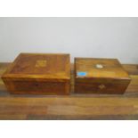 Two Victorian boxes, one with fitted interior as a jewellery box