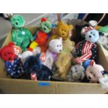 A large quantity of Beanie Babies, approximately fifty