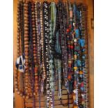 A large quantity of miscellaneous necklaces, mainly late 20th century large bead examples