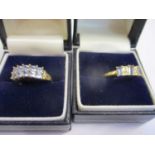 Two 18ct gold, diamond and coloured stone rings Location CAB