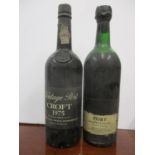 Two bottles of Port, Croft 1975 and Croft 1963
