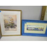 Southampton Waterfront Skyline circa 1975, watercolour, signed indistinctly and Frank Shipsides,