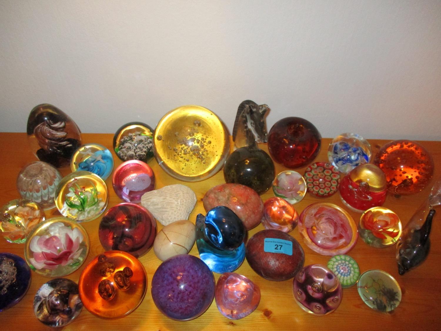 A quantity of approximately twenty paperweights to include Caithness, Selkirk and Millefleurie