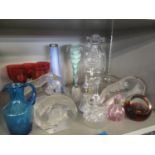 Mixed glassware to include Magnor Norway moulded lead crystal, Caithness paperweight and other items