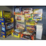 Mixed boxed and loose toy cars to include Corgi Disneyland bus, Corgi Mr Beans Mini and others