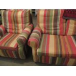 A Multi York three-seater and a two-seater sofa and single armchair with multi striped cover