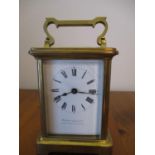 Circa 1900 Pearce & Son Ltd, brass carriage clock, with key