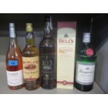 Boxed Bells Whisky, together with Tanqueray Gin, Moorland Whisky, Negra Brandy and a bottle of Caret