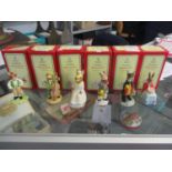 Six Royal Doulton Bunnykins figures to include Happy Birthday, Town Crier, Paperboy, Britannia,