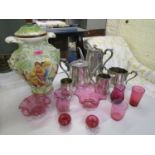 A mixed lot to include a Victorian F Bros electroplated four piece teaset, a selection of