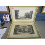 Lodo Ldnd? - two monochrome watercolours depicting East African scenes, one signed lower centre, 9