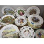 A quantity of twenty nine mixed pictorial and Christmas plates by Royal Worcester and other