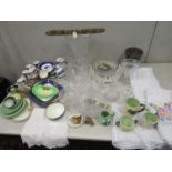 Ceramics and glassware to include a Royal Worcester teaset, Carltonware, cut glass, Monart tumbler
