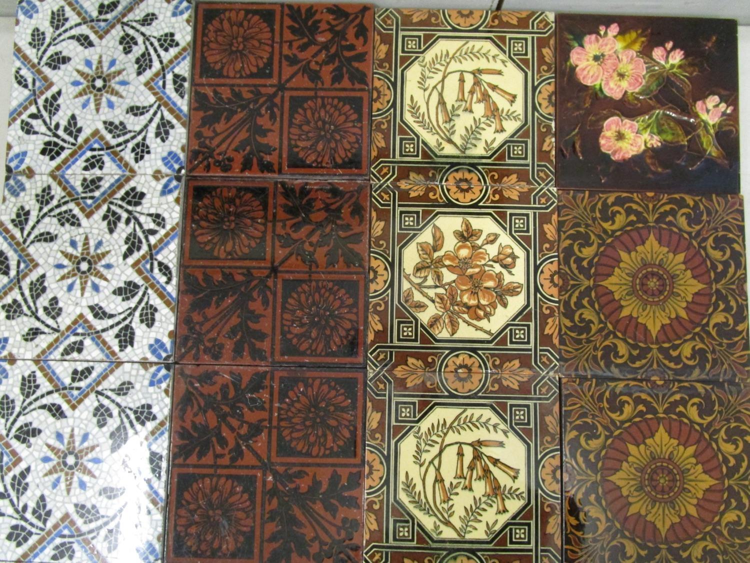 Mixed tiles to include seven Mintons mosaic tiles and various other Mintons tiles - Image 2 of 4
