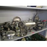 A selection of silver plate to include Mappin & Webb cutlery, a toast rack, a candelabra and other