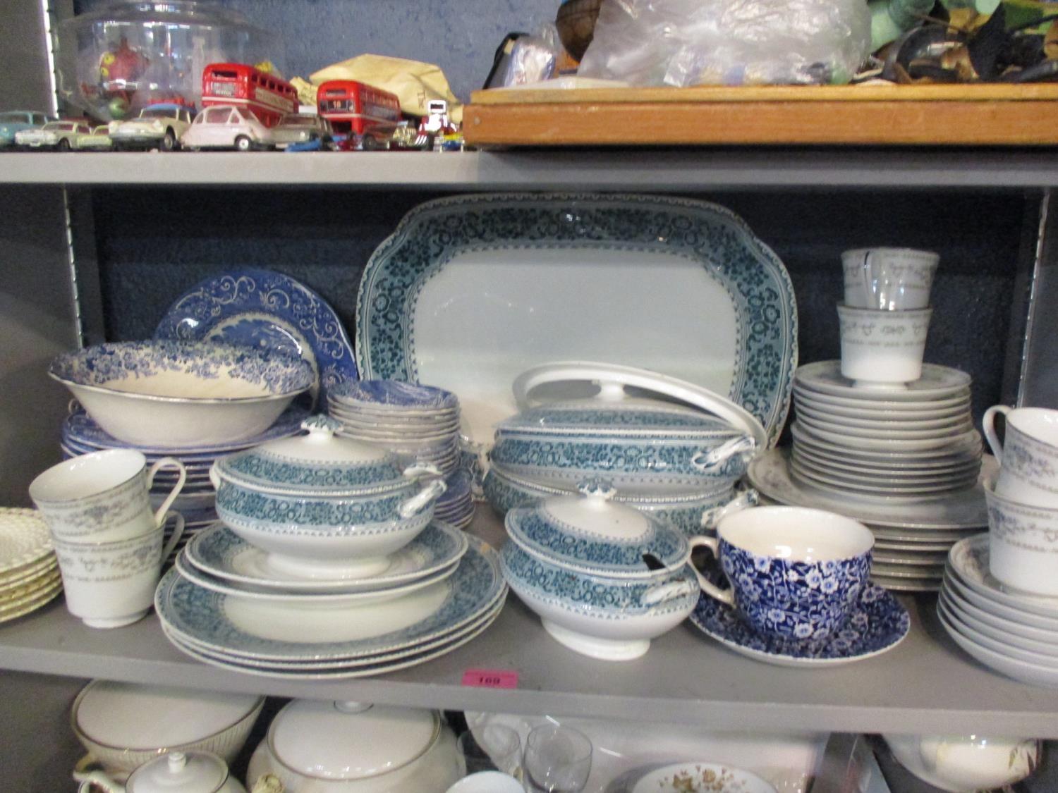 Blue and white Ironstone 'River Scene' tableware, Japanese 'Diane' bone china and other ceramics