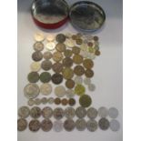 A small collection of coins to include a Lady Diana £5 coin