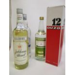 Four bottles of mixed spirits to include Ouzo, Russian Vodka