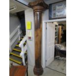 A teak carved wooden Asian column, approx 100" high