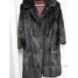 A black mink full length coat, 39" long x 42/44" chest approx