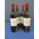 Four bottles of Chateau Haut Bailly, Grand Cru Classe 1981