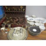 A mixed lot to include a canteen of cutlery, silver plate and a Winterling Bavaria tea service