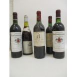 Six bottles to include Chateau de Couvent, 1983, Chateau Latour, Pauillac, 1983, two bottles of