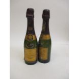 Two half bottles of Veuve Cliquot 1983