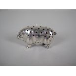 A George V silver Pin Cushion in the form of a pig, Birmingham 1917